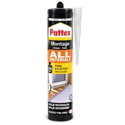 Image de Pattex 1828610 Colle de montage &quot;Tous les matériaux&quot; 450 g, Blanc