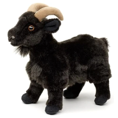Afbeelding van UNI TOYS Zwarte berggeit 29 cm (lengte) pluche geit knuffeldier