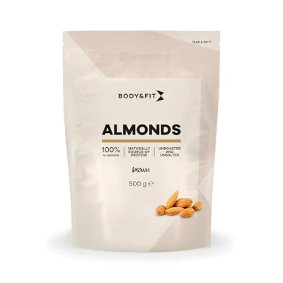 Afbeelding van Body &amp; Fit Pure Almonds Superfood Bruine Amandelen 500 gram (1 Zak)