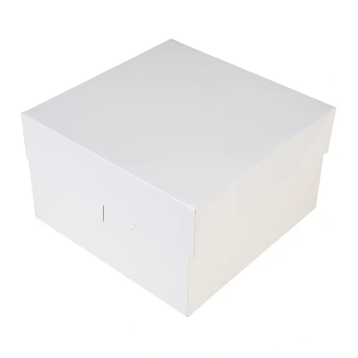 Afbeelding van Taartdoos 25x25x15cm. Wit 50st