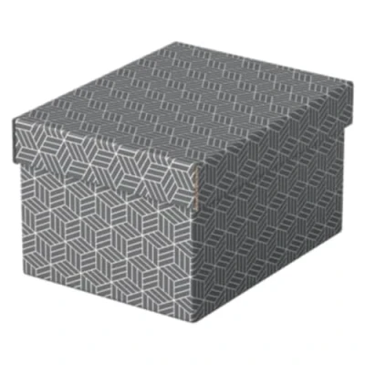 Afbeelding van Esselte Home Duurzame Kleine Opberg en Geschenkdoos met Deksel, Set van 3 Stuks Geschenkverpakking 100% Gerecycled Karton Recyclebaar Grijs