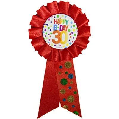 Afbeelding van Folat 30 Jaar Happy Birthday Stippen Rozet