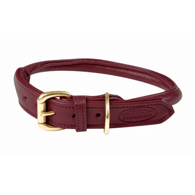 Image de Weatherbeeta Collier pour Chien Rolled Leather Maroon XS