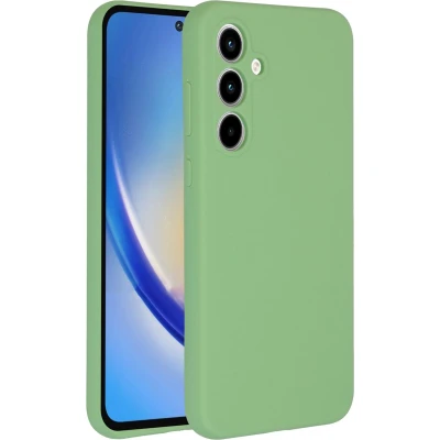 Afbeelding van Accezz Hoesje Geschikt voor Samsung Galaxy A35 Siliconen Liquid Silicone Backcover Groen