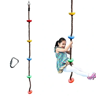 Afbeelding van klimtouw 2 m met treeplanken hangschommel ninja touw accessoires
