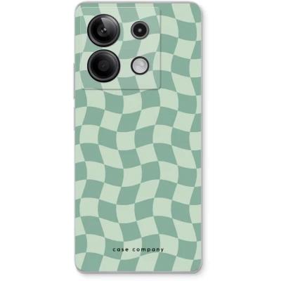 Afbeelding van Case Company® hoesje geschikt voor Xiaomi Redmi Note 13 5G Grid Groen Soft Cover Telefoonhoesje Bescherming aan alle Kanten en Schermrand