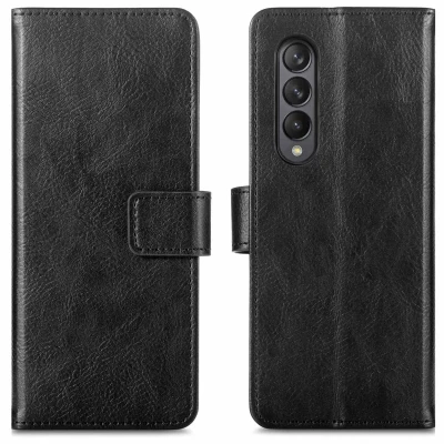 Afbeelding van iMoshion Hoesje Geschikt voor Samsung Galaxy Z Fold 3 Met Pasjeshouder Luxe Bookcase Zwart
