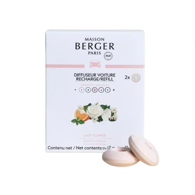 Afbeelding van Maison Berger Navulling Autoparfum Lady Flower 2 stuks