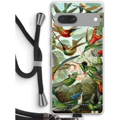 Afbeelding van Case Company® hoesje met Koord geschikt voor Google Pixel 7 Haeckel Trochilidae Telefoonhoesje Zwart Bescherming aan alle Kanten en Over de Schermrand