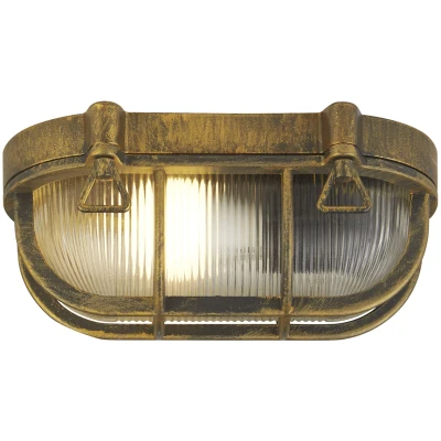 Afbeelding van Wandlamp Porto, ovaal, zwart goud