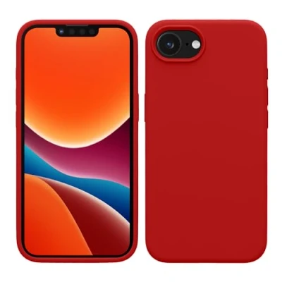 Afbeelding van kwmobile telefoonhoesje geschikt voor Apple iPhone SE 2025 / 4 4. Generation Hoesje met siliconen coating Smartphone case in klassiek rood