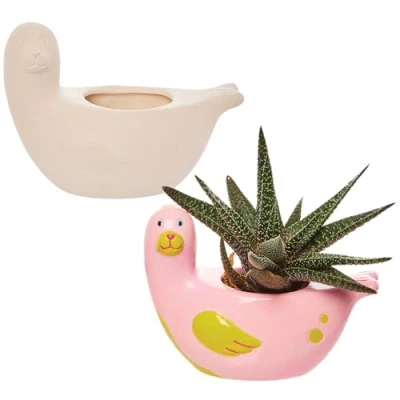 Afbeelding van Baker Ross FX747 Zegel Keramische Bloempotten Set van 2 Schilderen voor Kinderen