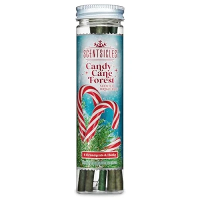 Afbeelding van Scentsicles Geurende kerstversiering van gerstsuiker met haken, 1 fles (in totaal 6 stokjes)
