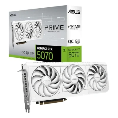 Afbeelding van ASUS Prime NVIDIA GeForce RTX 5070 White OC Edition Videokaart 12GB GDDR7 PCIe 5.0 1x HDMI 2.1b 3x DisplayPort 2.1a