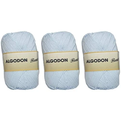 Afbeelding van Hoogwaardig 100% katoenen garen, perfect voor knutselen en handweven (hemelse kleur baby 100 g, ca. 220 m, 3 stuks)