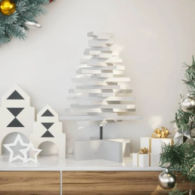 Afbeelding van vidaXL Kerstdecoratie kerstboom 60 cm massief grenenhout wit