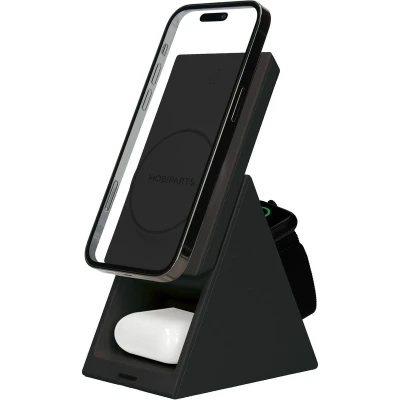 Afbeelding van Mobiparts Wireless 3 in 1 Charger 15W Triangle Black