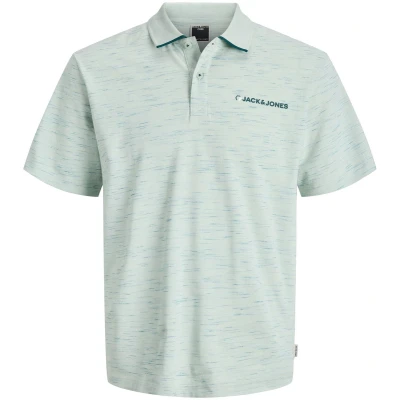 Afbeelding van JACK&amp;JONES PLUS JCOLOGAN INJECT POLO SS SMU PLS Heren Poloshirt Aqua Gray