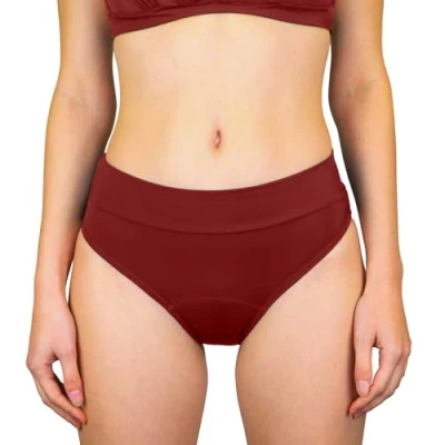Afbeelding van MYLILY® Bikini voor dames, basic menstruatieslip badpak zwembroek bikinislip tijdens de menstruatie, Rood