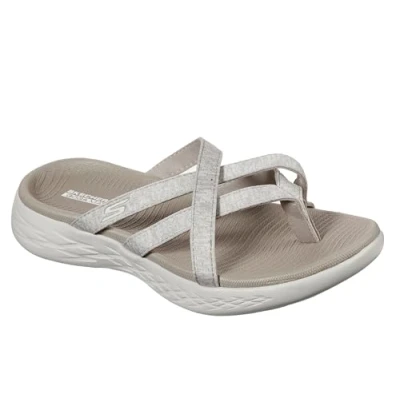 Afbeelding van Skechers On the go 600 Dainty damessandalen, Taupe textiel