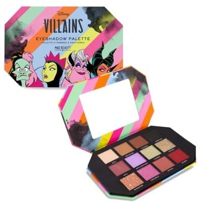 Afbeelding van MAD BEAUTY Disney Villains Oogschaduwpalet 12 tinten, Cruella de Vil, Evil Queen, Ursula, Maleficent, Wicked Fun Cadeau, Schoonheid