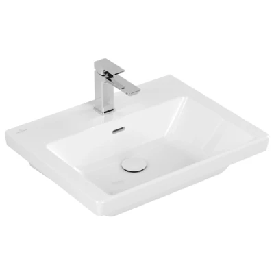 Afbeelding van Villeroy &amp; Boch Subway 3.0 meubelwastafel wit ceramic+ (60 x 47 cm) 1