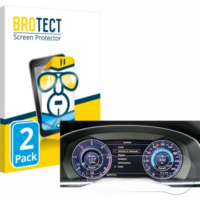 Afbeelding van BROTECT Screenprotector voor Volkswagen Tiguan 2017 Active Info Cockpit 12.3&quot; Folie Beschermfolie transparant (2 Stuks)