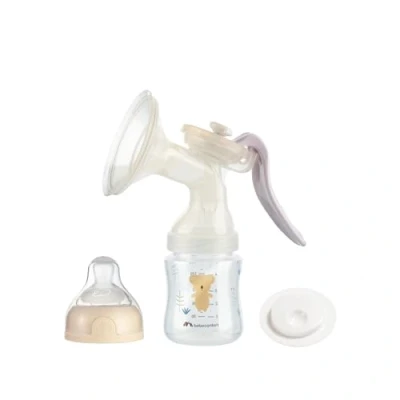 Afbeelding van Bebeconfort Manual Breast Pump Silicone Set Including 150ml Baby Bottle Sand
