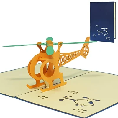 Afbeelding van Lin Pop Up wenskaart 3D helikopter (#148)