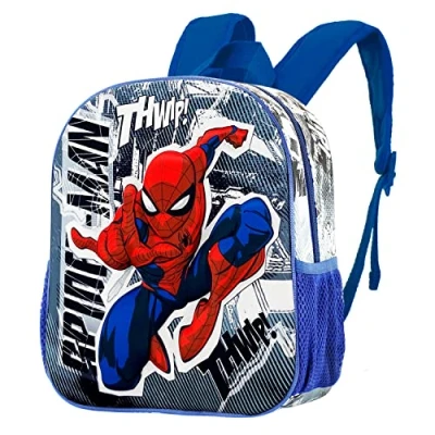 Afbeelding van KARACTERMANIA Spiderman Jumping rugzak, 3D, klein, grijs, 26 x 31 cm, inhoud 8,5 l, Kleine 3D grijs., rugzak