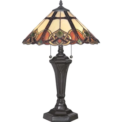 Afbeelding van Quoizel Tifanny LED Tafellamp Cambridge 2X E27 Max 60W Vintage Bronze