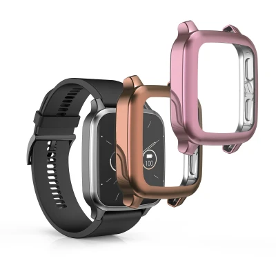 Afbeelding van kwmobile 2x smartwatch hoes geschikt voor Garmin Venu Sq 2 Music / hoesje Siliconen sporthorloge cover Activity tracker case in oudroze roségoud