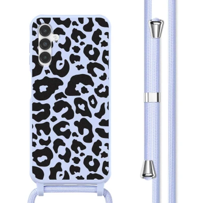 Afbeelding van imoshion hoesje Geschikt voor Samsung Galaxy A14 (5G) / (4G) met koord Siliconen design Meerkleurig Animal Lila