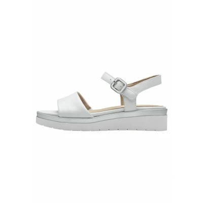 Afbeelding van Tamaris Sandalen met sleehak, Dames, Maat: 40, White silver Leer