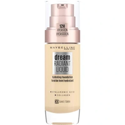Image de Maybelline New York Foundation Fond de Teint Hydratant Liquide Dream Radiant avec Acide Hyaluronique et Collagène Couverture Légère Moyenne jusqu&#039;à 12 Heures d&#039;hydratation, 30 Sand
