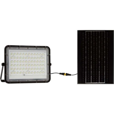 Afbeelding van V TAC VT 120W Zwarte Solar Schijnwerper 15W IP65 1200 Lumen 4000K