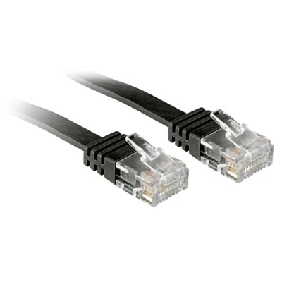 Image de Lindy Cordon de raccordement RJ 45 (M) pour 3 m UTP CAT 6 plat noir