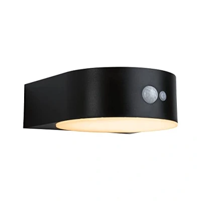 Afbeelding van Paulmann 94730 Eileen PIR 2200K Wandlamp op zonne energie Energielabel: G (A G) 5.5 W Goud Zwart