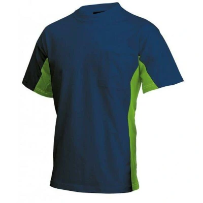 Afbeelding van Tricorp 102002 T Shirt Bicolor Borstzak Marineblauw/Limoen