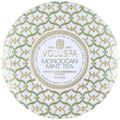 Afbeelding van Voluspa Maison Blanc Moroccan Mint Tea 3 Wick Tin Candle Geurkaars 340 gr