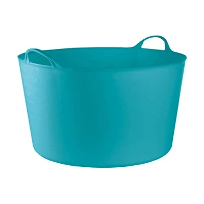 Afbeelding van RED HOG Flexi container voor huis, tuin, gebouw, super sterk, multifunctioneel, handgrepen, houdbaarheid: 120 kg, 55 x 35 44,5 cm, (55 liter, turquoise)