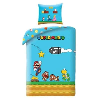 Afbeelding van Nintendo Mario Dekbedovertrek 140x200cm Polyester Kussensloop 70x90cm