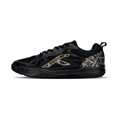 Afbeelding van Hundred Blade non marking professionele badmintonschoenen voor heren (zwart/goud, maat: EU 45/UK 11/US 12) Materiaal: TPU/Rubber Geschikt indoortennis/squash/tafeltennis/basketbal en padel