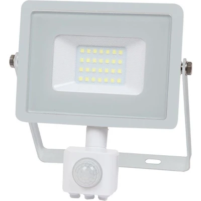 Afbeelding van V TAC VT 20 S W Draaibare LED Schijnwerpers met PIR Sensor Samsung IP65 Wit 20W 1600 Lumen 4000K 5 Jaar
