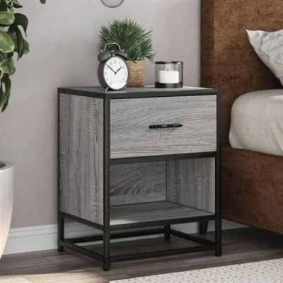 Image de vidaXL Table de chevet sonoma gris 40x31x50 cm bois d&#039;ingénierie848690