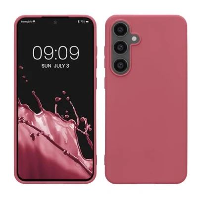 Afbeelding van kwmobile telefoonhoesje geschikt voor Samsung Galaxy S24 FE Hoesje smartphone Back cover in donkerroze