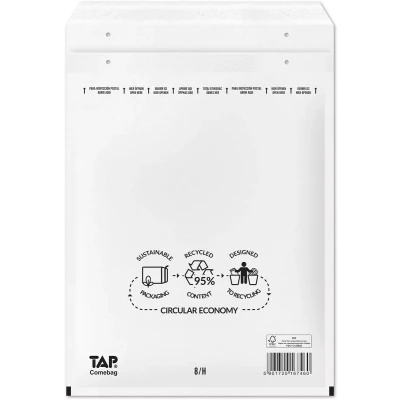 Afbeelding van Comebag luchtkussenenveloppen, ft 270 x 360 mm, met stripsluiting, wit, doos van 100 stuks enveloppen