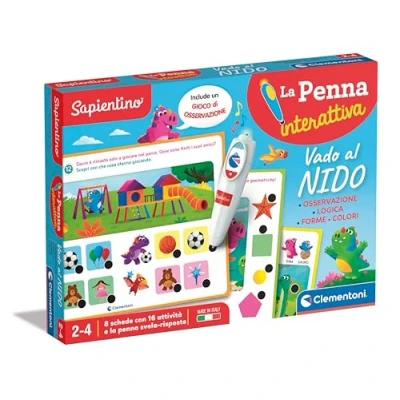 Afbeelding van Clementoni Sapientino De interactieve pen, ik ga naar het nest, educatieve kaarten en sprekende educatief spel 2 jaar, pratende elektronica, batterijen inbegrepen, gemaakt in Italië, 16457