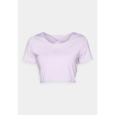 Afbeelding van Nike Performance ONE Classic Sport Tshirt, Dames, Maat: Medium, Lilac bloom/black