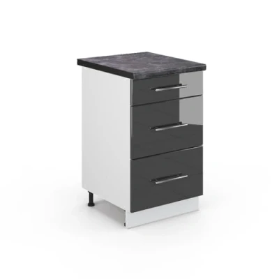 Afbeelding van Vicco Keukenonderkast Fame Line, Antraciet Hoogglans/Wit, 50 cm , WB